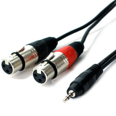 1M 3.5mm Stereo Jack Plug To 2X Xlr Female Splitter Cable Lead Laptop Mixer Amp from B&Q