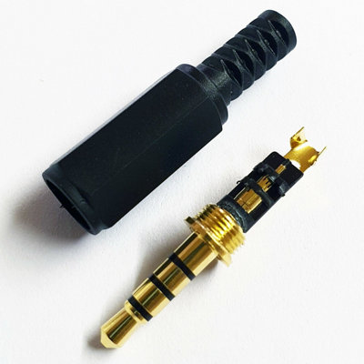  - Gold 3.5mm 4 Pole Jack Plug Solder Connector Aux Audio Video Male To Camcorder