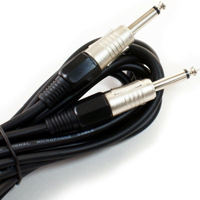10M Pro 6.35mm 1/4" Mono Jack Plug To Plug Cable Guitar Amp Mixer Patch Lead from B&Q
