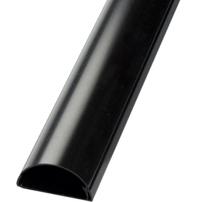 25Cm 50mm X 25mm Black Scart / Data Cable Trunking Conduit Cover Av Tv Wall from B&Q