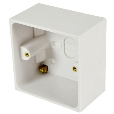  - 47mm Deep Single Plastic Surface Mounted Av Hdmi Back Box 1 Gang Wall Outlet