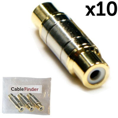 10 Rca Phono Coupler Joiner Av Component Female To Socket Adapter Gender Changer from B&Q