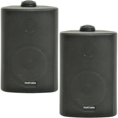 Loops (Pair) 2X 3" 60W Black Outdoor Rated Speakers Wall Mounted Hifi 8Ohm & 100V from B&Q