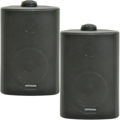 Loops (Pair) 2X 5.25" 90W Black Outdoor Rated Speakers Wall Mounted Hifi 8Ohm & 100V from B&Q