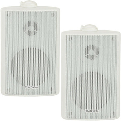 Loops (Pair) 2X 6.5" 120W Outdoor Rated Speakers Wall Mounted Hifi 8Ohm & 100V White