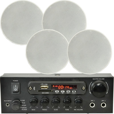 B&Q -  Home Restaurant 4X Ceiling Speaker Bluetooth Wireless Background Music Amp Kit