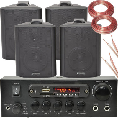 B&Q -  Bar Restaurant Bluetooth Wall Speaker System 110W Wireless Amp Hifi Music Kit