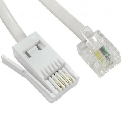 3M Bt Male To Rj11 Plug Cable Telephone To Modem / Router Lead Cable Tv & Sky from B&Q