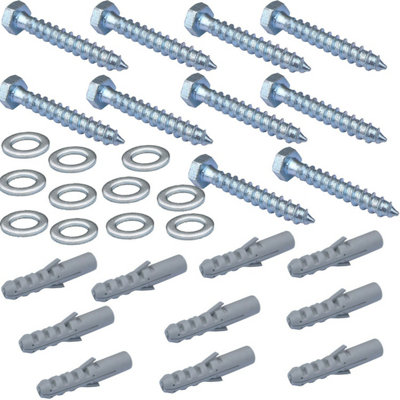  - 10X M10 50mm Aerial Bracket Wall Fixing Bolts Masonry Brick Thread Anchor Screws