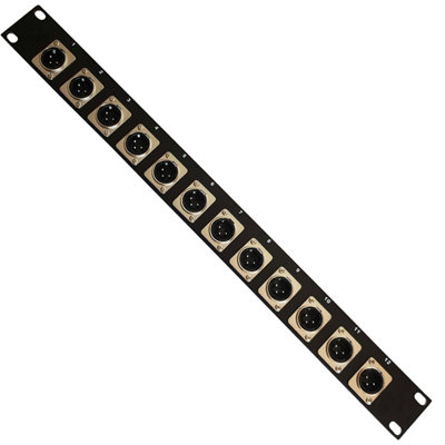 12 Port Xlr Patch Panel 1U 19 Rack 3 Pin Male Audio Connector Chassis Plugs from B&Q