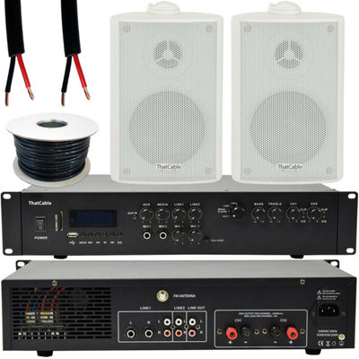 Loops 400W Loud Outdoor Bluetooth System 2X Speaker Weatherproof Garden Music White