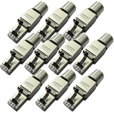 10X Rj45 Cat6A Tool Less Connectors & Boot Ftp Shielded Outdoor Ethernet Plugs from B&Q