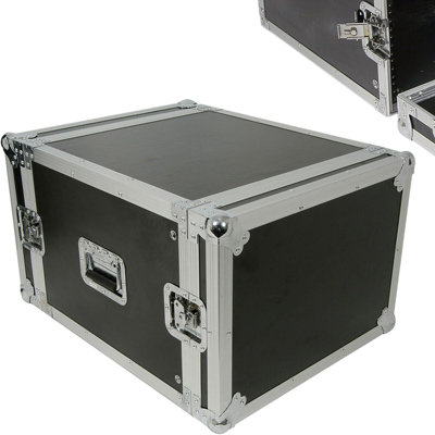 19" 8U Equipment Patch Panel Flight Case Transit Storage Handle Dj Pa Mixer Box from B&Q