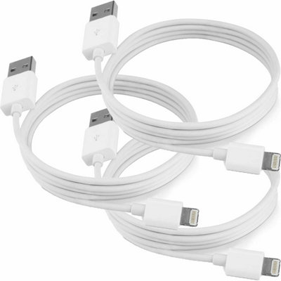 B&Q 3 Pack 1M Usb Male To Ipad/iphone Lightning Plug Cable/lead Charger 2.0 Apple