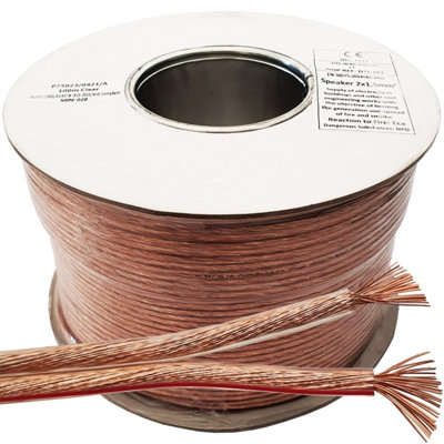  - 25M (82 Ft)Quality Speaker Cable 1.5mm 16 Awg Wire Reel Drum Amp Hifi Loud Cca Strands