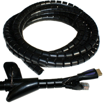 2.5M 20mm Cable Tidy Kit & Tool Wire Lead Binding Wrap Hide Management Desk Tv from B&Q