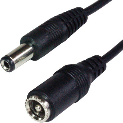 B&Q - 5.5Mm X 2.5Mm - Dc Power Extension Cable Lead Cctv Camera Dvr Plug To Socket 5M