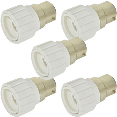 5X Light Bulb Adapter B22 Bayonet Male To Mini Gu10 Socket Converter Cap 60W Led from B&Q