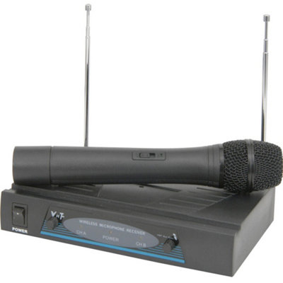 50M Wireless Microphone Receiver System Vhf Handheld Singer Karaoke Tannoy Radio