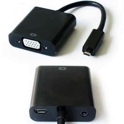  - Micro Hdmi Type D To Vga & 3.5mm Audio Cable Converter 1080P/uxga Kindle Tablet