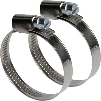  - 2X 32 50mm Stainless Steel Hose Clips Large Outdoor Pipe Clamp Air Screw Jubilee