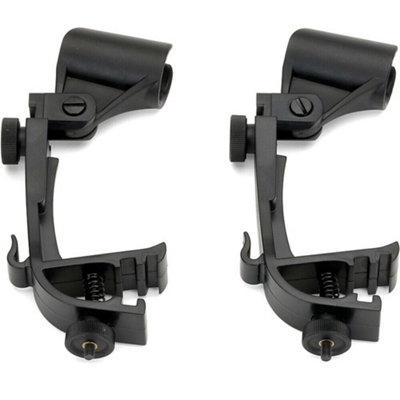 2X Drum Kit Microphone Clip Holders Tom/snare Rim Clamp Stand Shockproof Mount from B&Q