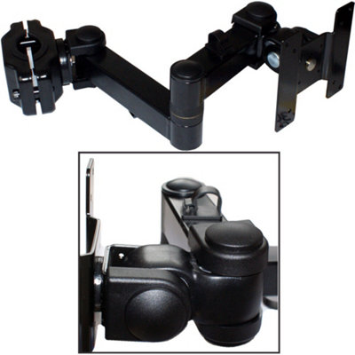  - 30 To 60mm Dual Arm Pole Mount Tv Monitor Bracket Adjustable Dj Boom Gig Stand