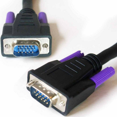  - 10M Vga Male To Svga Plug Cable Lead Fully Wired & Dual Screened Shielded Pc