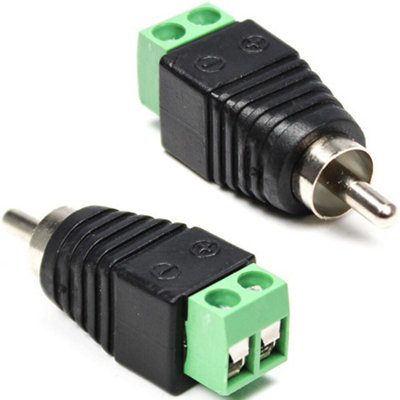 Rca Phono Male Screw Terminal Connector No Solder Av Cable End Plug Cctv Audio from B&Q