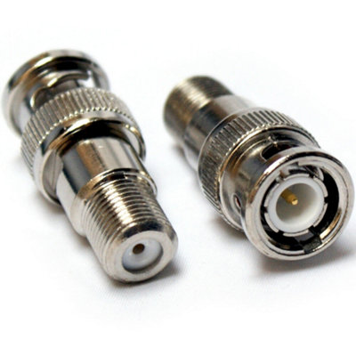 B&Q 5X Bnc Male To F Connector Socket Adapter Coaxial Cctv Dvr Converter Metal Plug