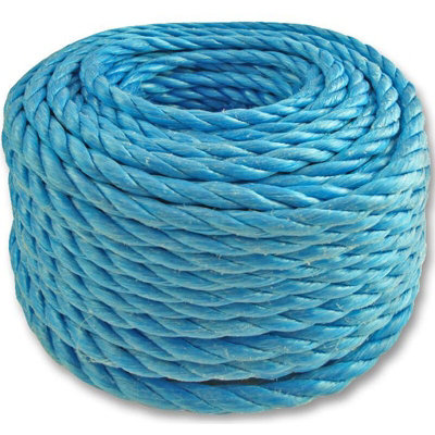 30M 6mm Blue Poly Rope Winch Pulley Lash Water Boat Camping Marine Tarpaulin from B&Q