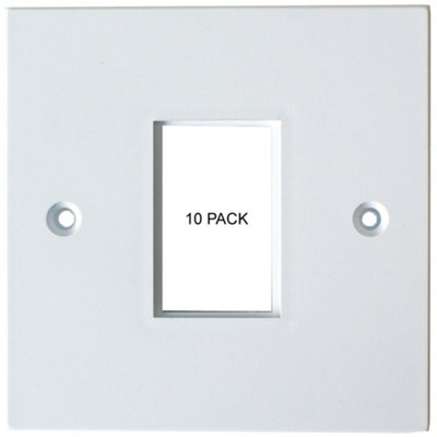 10 Pack 1X Single Gang Module Modular Frame 25 X 38mm Lj6C Wall Face Plate Cable from B&Q