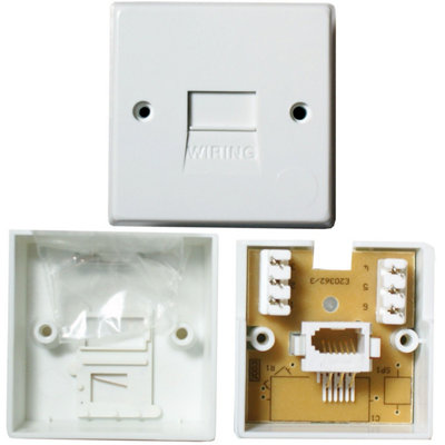 B&Q Bt Telephone Master Socket Idc Terminals Surface Wall Outlet Face Plate 1/1A Orange/White/Green