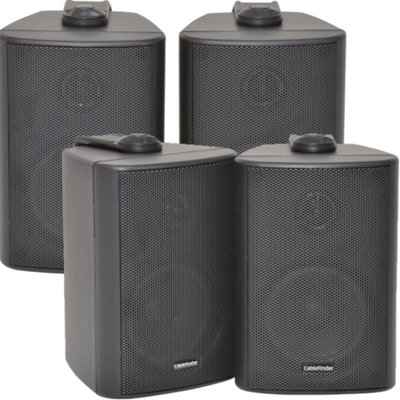 B&Q -  2X Pair 2 Way Compact Stereo Speakers 3" 60W 8Ohm Black Wall Mounted Surround