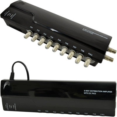  - 8 Way Tv Aerial Distribution Amplifier 4G Amp Splitter Booster F Type Coaxial Dc