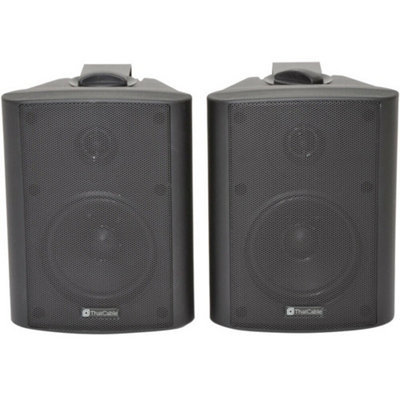 Loops Pair 4" 2 Way Stereo Speakers 70W 8Ohm Wall Mounted Background Music Hi Fi Black