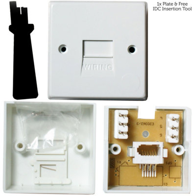 Bt Extension Telephone Wall Socket Idc Terminal  Secondary Outlet Plate from B&Q