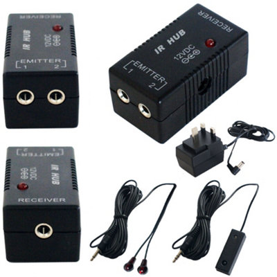 Ir Infrared Hub Repeater Remote Control System 1 Receiver & Emitter Av Extender from B&Q