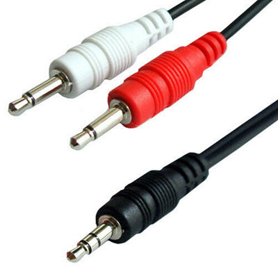 3M 3.5mm Stereo Plug To 2X Mono Jack Adapter Cable Aux Audio Line Splitter Lead