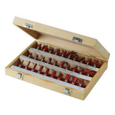 30 Piece Tct Router Bit Set 1/2" Shank Tungsten Carbide Blade Laminate Worktop from B&Q