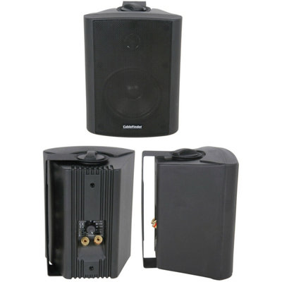 Loops Quality 4" 70W Black Background Hifi Speaker 100V & 8Ohm Wall Mount Bookshelf from B&Q
