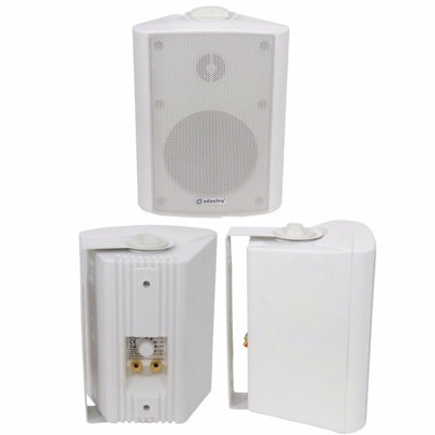 B&Q -  Quality 6.5" 120W White Background Hifi Speaker 100V & 8Ohm Wall Mount Bookshelf