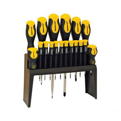 B&Q 18 Piece Soft Grip Screwdriver Set Slotted Pzd Phillips Torx
