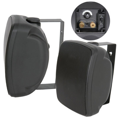 B&Q -  Quality 5" 100W Black Outdoor Garden Speaker -100V & 8Ohm- Ip44 Wall / Background