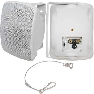 B&Q -  Quality 5" 100W White Outdoor Garden Speaker -100V & 8Ohm- Ip44 Wall / Background