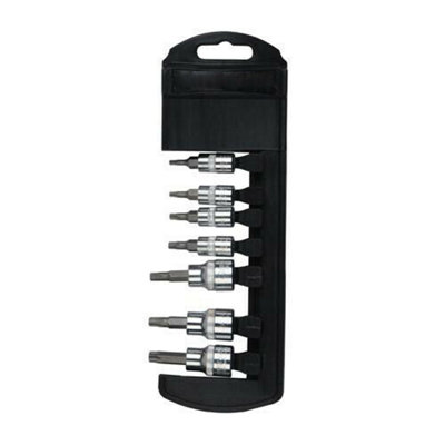 B&Q 7 Piece T10 T40 Trx Socket Set 1/4" Inch & 3/8" Inch Square Drive