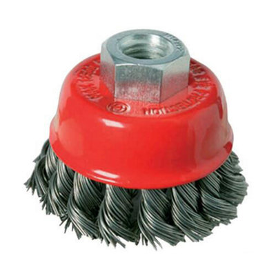  - 100mm Double Row Twist Knot Bowl Cup M14 X 2 Thread Paint Rust Removal