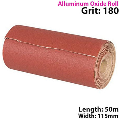 50M 180 Grit Aluminium Oxide Sand Paper Rolls Long Life Sanding Grinding Sheet from B&Q