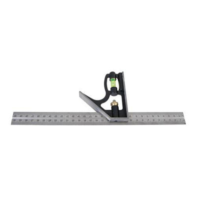 B&Q 300Mm Combination Square 300Mm Blade Metric & Imperial Spirit Level Scriber
