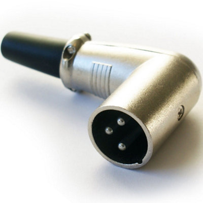 - Xlr 3 Pin Male Plug Solder Connector Right Angle Angled 90 Degree Mic Cable